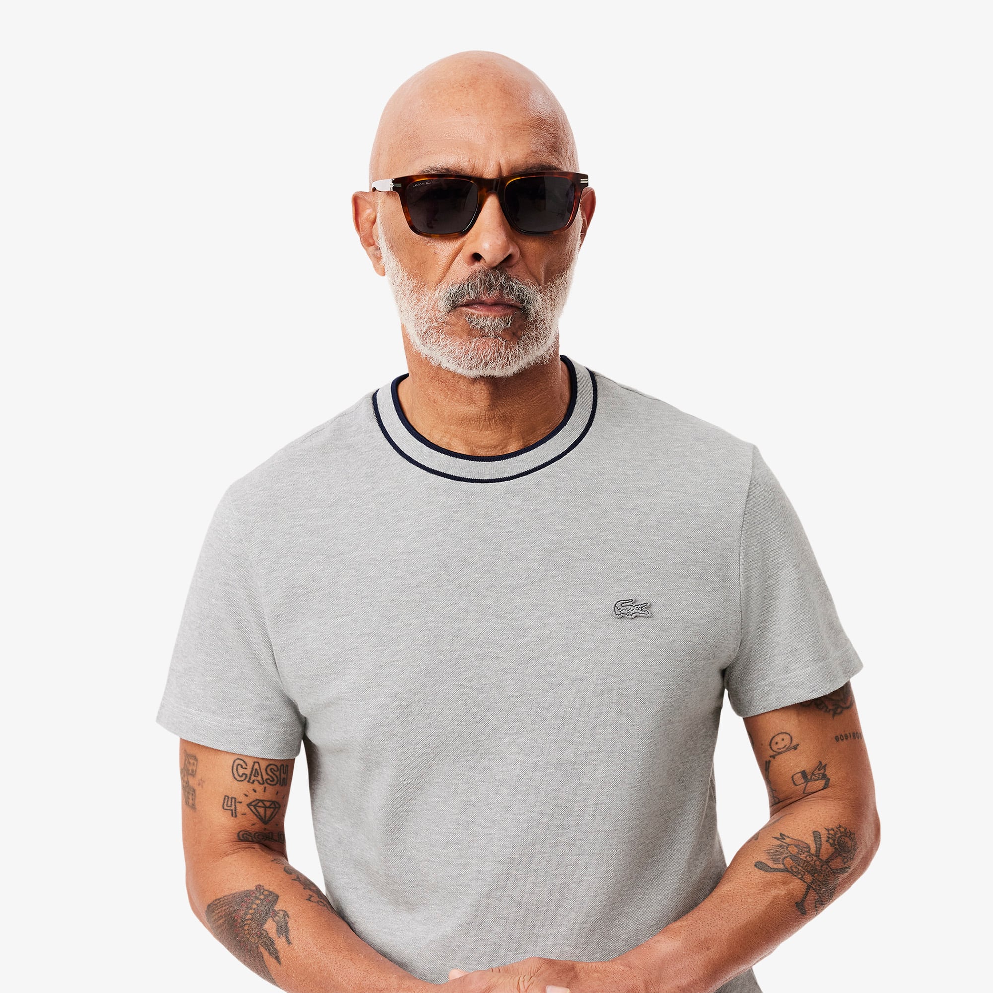 Men's Stretch Piqué Striped Collar T-Shirt - T-shirts - New