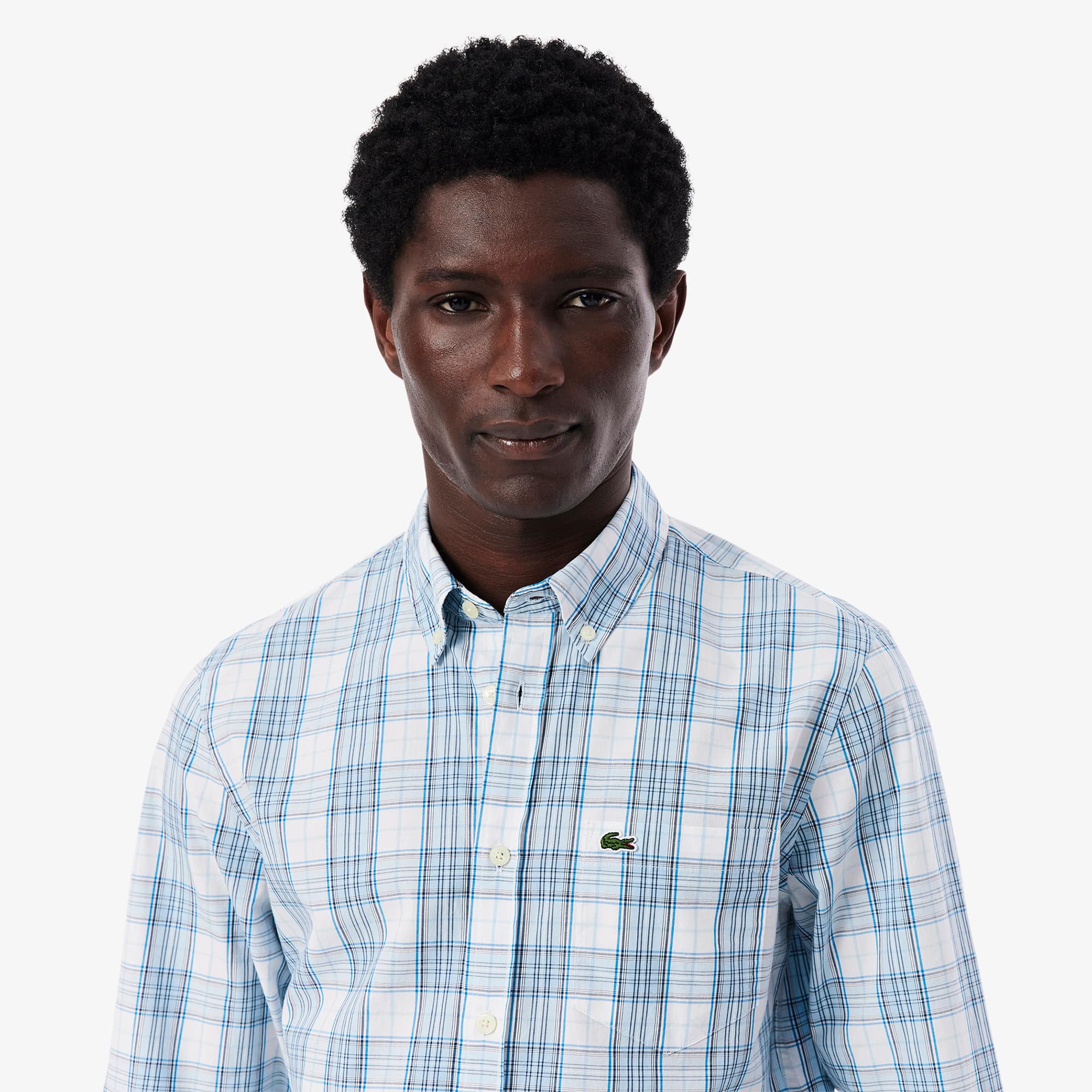 メンズ　LACOSTE スリムフィット チェックシャツ US Sサイズ メンズ ラコステ スリムフィット チェックシャツ US Sサイズ