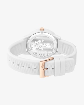 Montre femme Lacoste.12.12 avec bracelet en silicone blanc