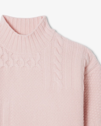 Women's Patchwork Effect High-Neck Wool Sweater