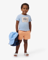 Monochromatic Lined Swim Trunks