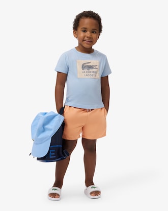 Monochromatic Lined Swim Trunks