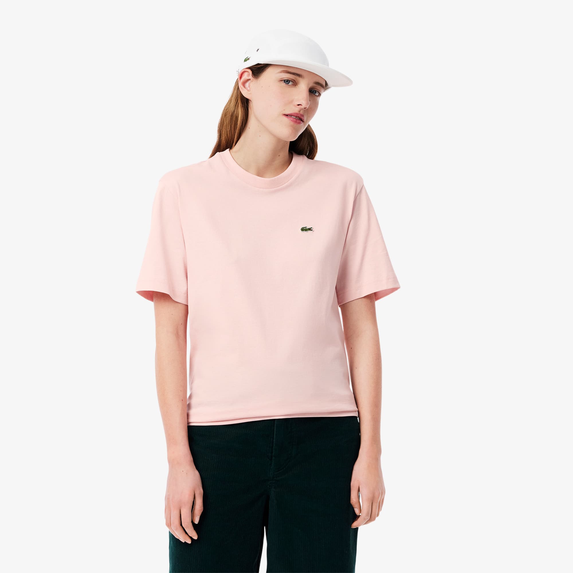 Lacoste Women's Relaxed Fit Soft Cotton T-shirt - 38 In Pink