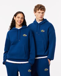Unisex Loose Fit Badge Accent Hoodie