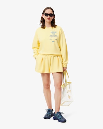 Women's Oversized Pleated Print Sweatshirt