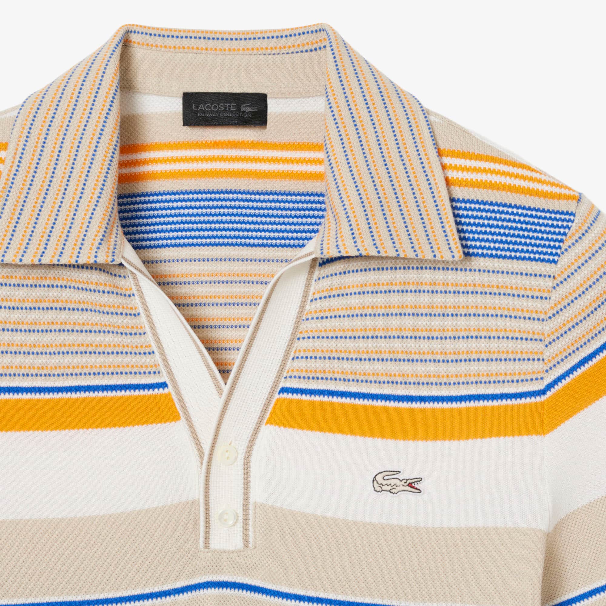 Runway Slim Fit Striped Piqué Polo Shirt