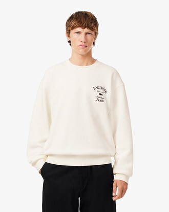 Sudadera de Cuello Redondo de Felpa con Bordado