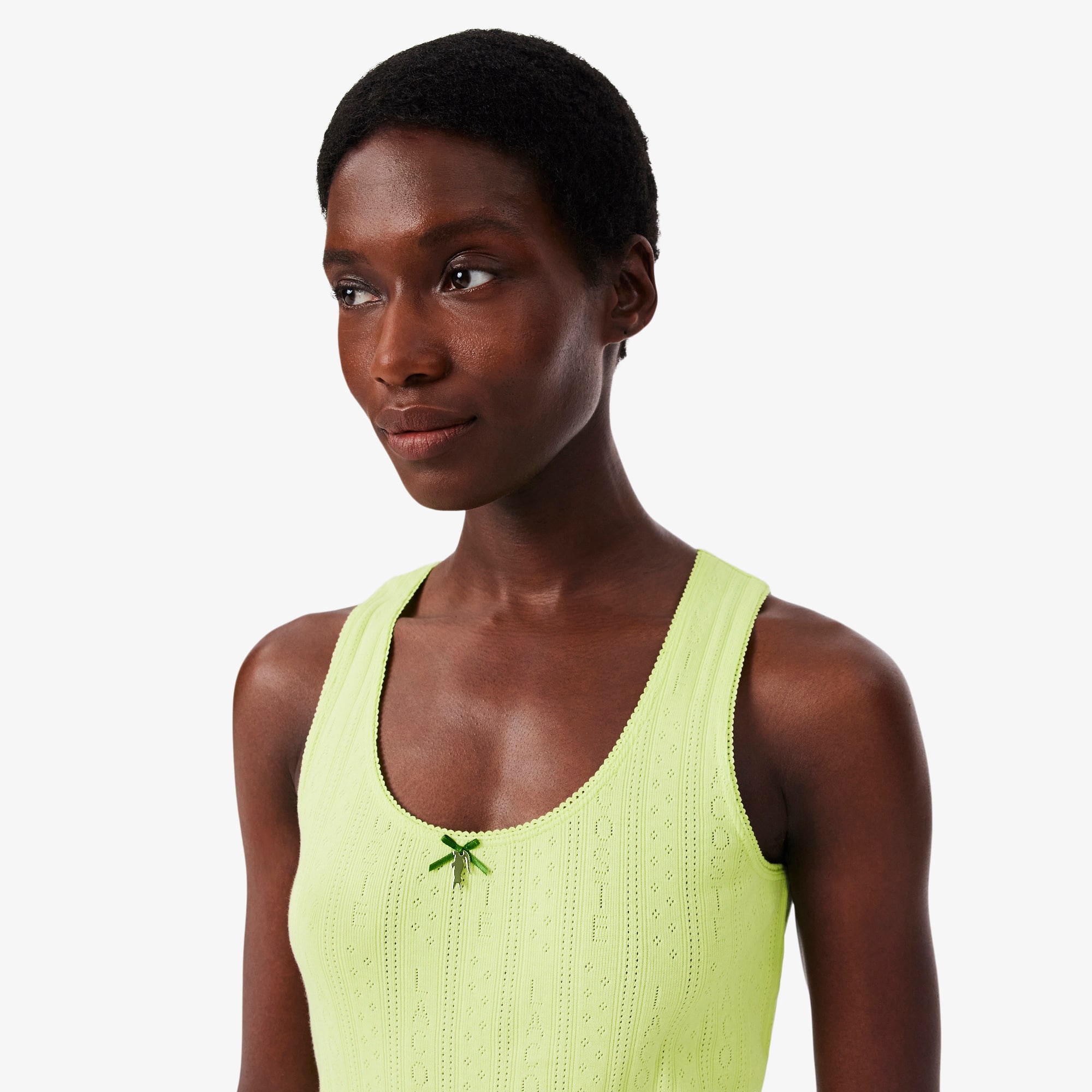 Women's Slim Fit Pointelle Knit Cotton Tank Top - Organic Cotton