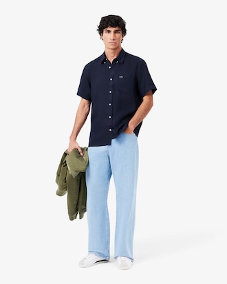 Men's Short Sleeve Linen Shirt  