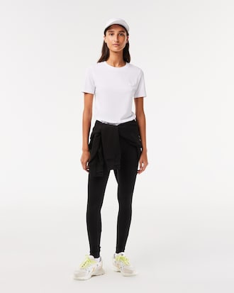 Playera para mujer en mezcla de algodón con cuello redondo