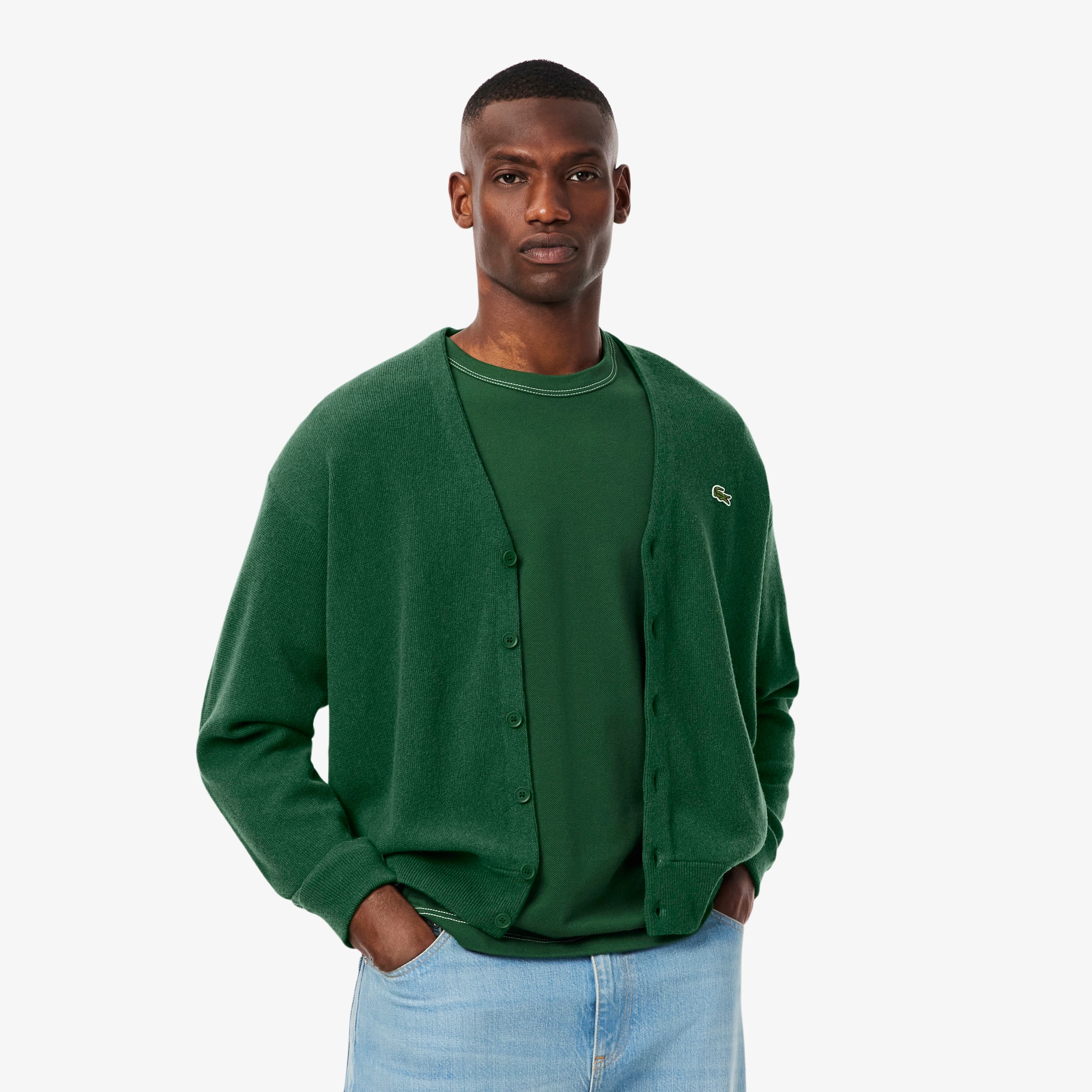 2026✨バトナー　GRASSY LACE CREW NECK CARDIGAN Men's Relaxed Fit Wool Cardigan - Sweaters & Sweatshirts - New In