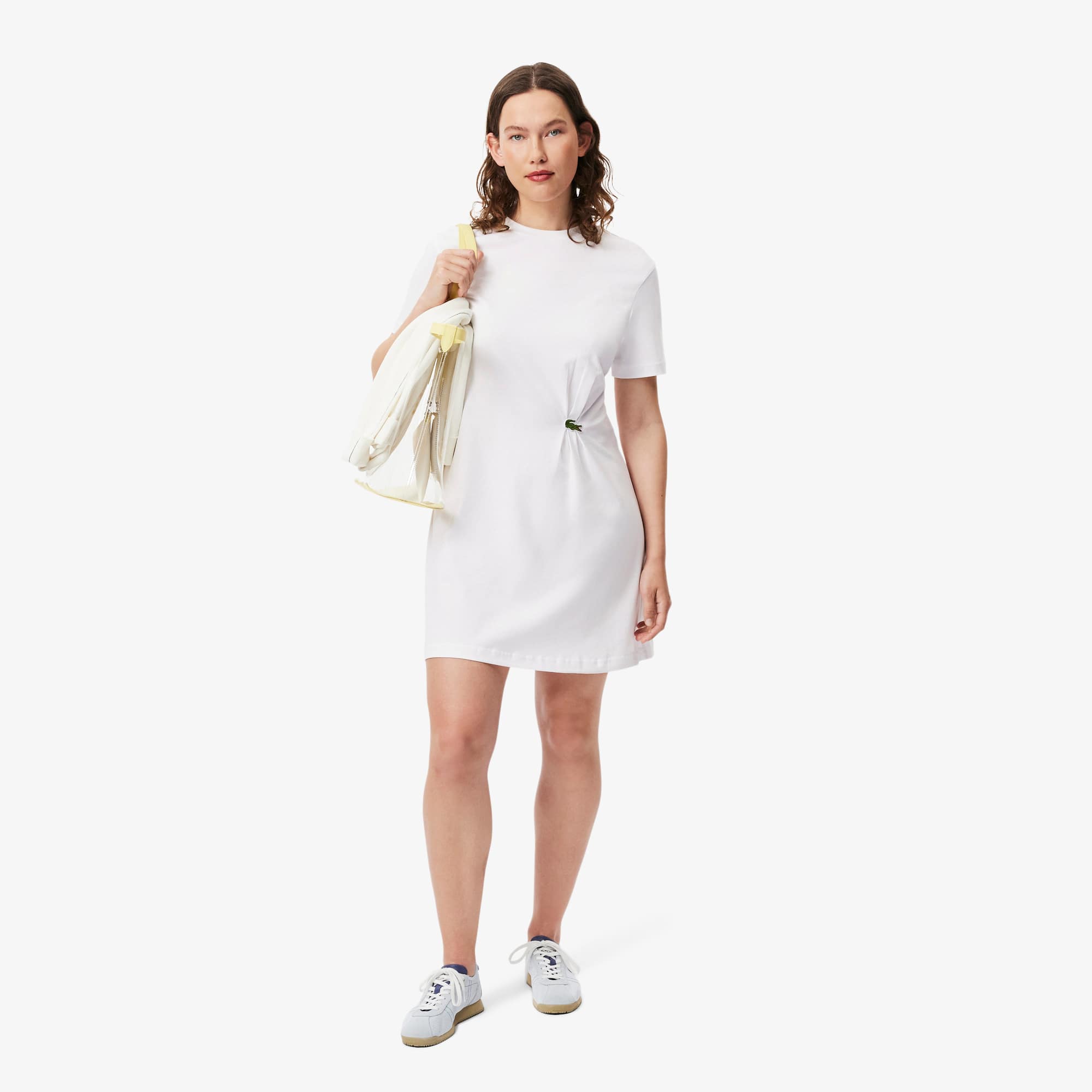 Tシャツ・カットソー LACOSTE Woman T-Shirt White PF5179 522 Women's Vintage Print Soft Cotton T-Shirt - T-Shirts & Tops
