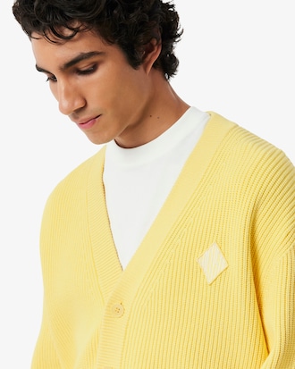 Relaxed Fit Ribbed Cotton Cardigan