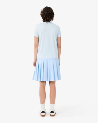 Falda Midi Plisada con Efecto Petit Piqu&eacute;