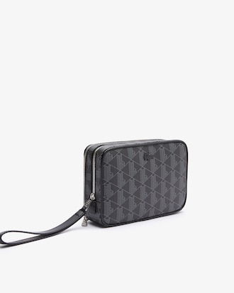 The Blend Zippered Monogram Canvas Clutch