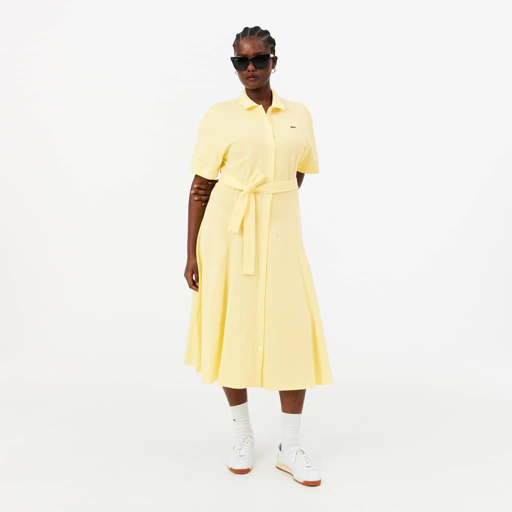 Women's Flared Mini-Piqué Polo Dress - Dresses - New In 2026 | Lacoste