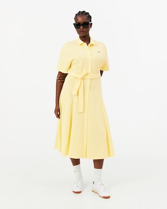 Women's Flared Mini-Piqu&eacute; Polo Dress