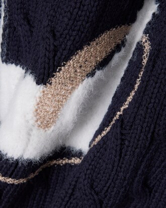Su&eacute;ter Bordado de Tejido Intarsia con Ochos