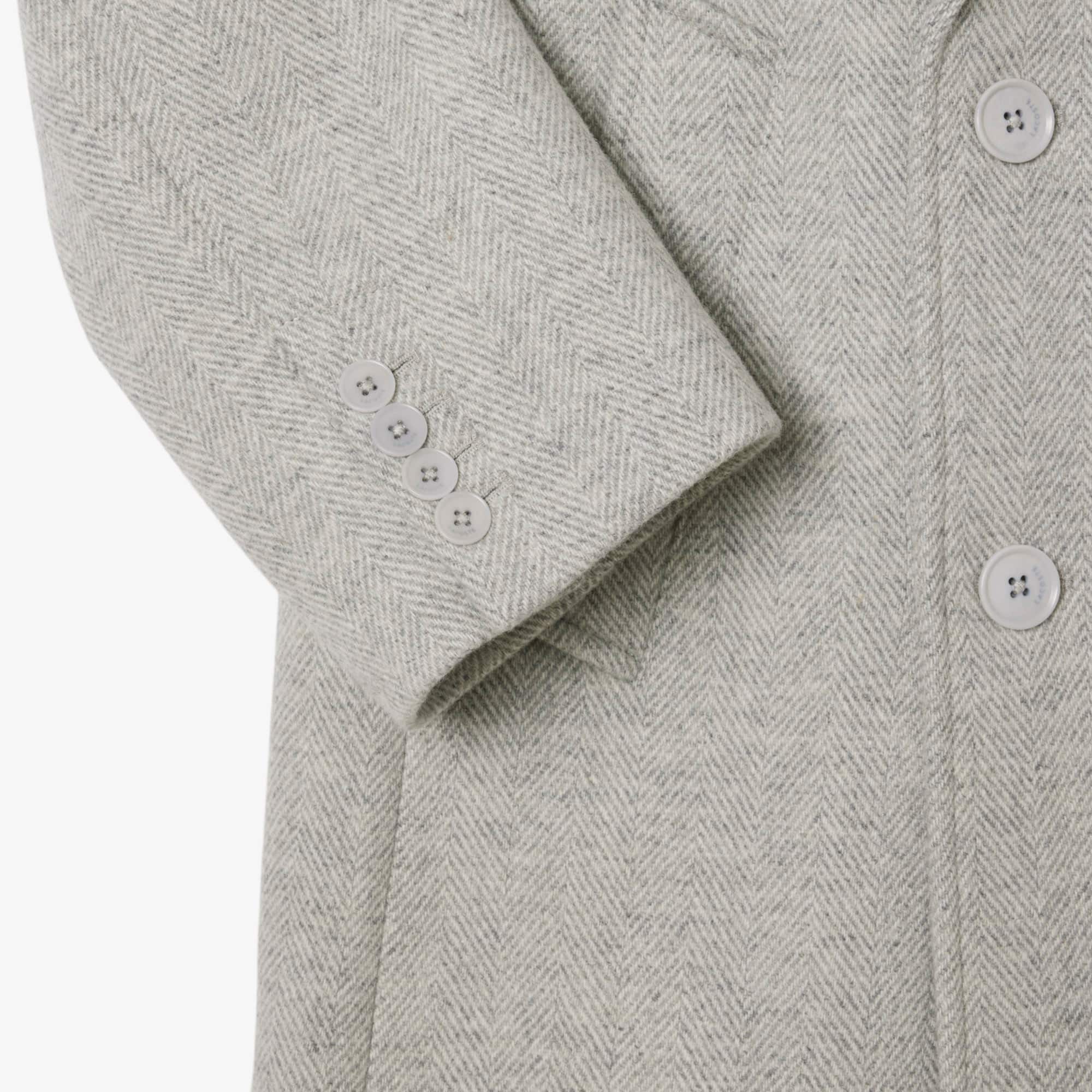 Men's Double-Breasted Chevron Wool Coat