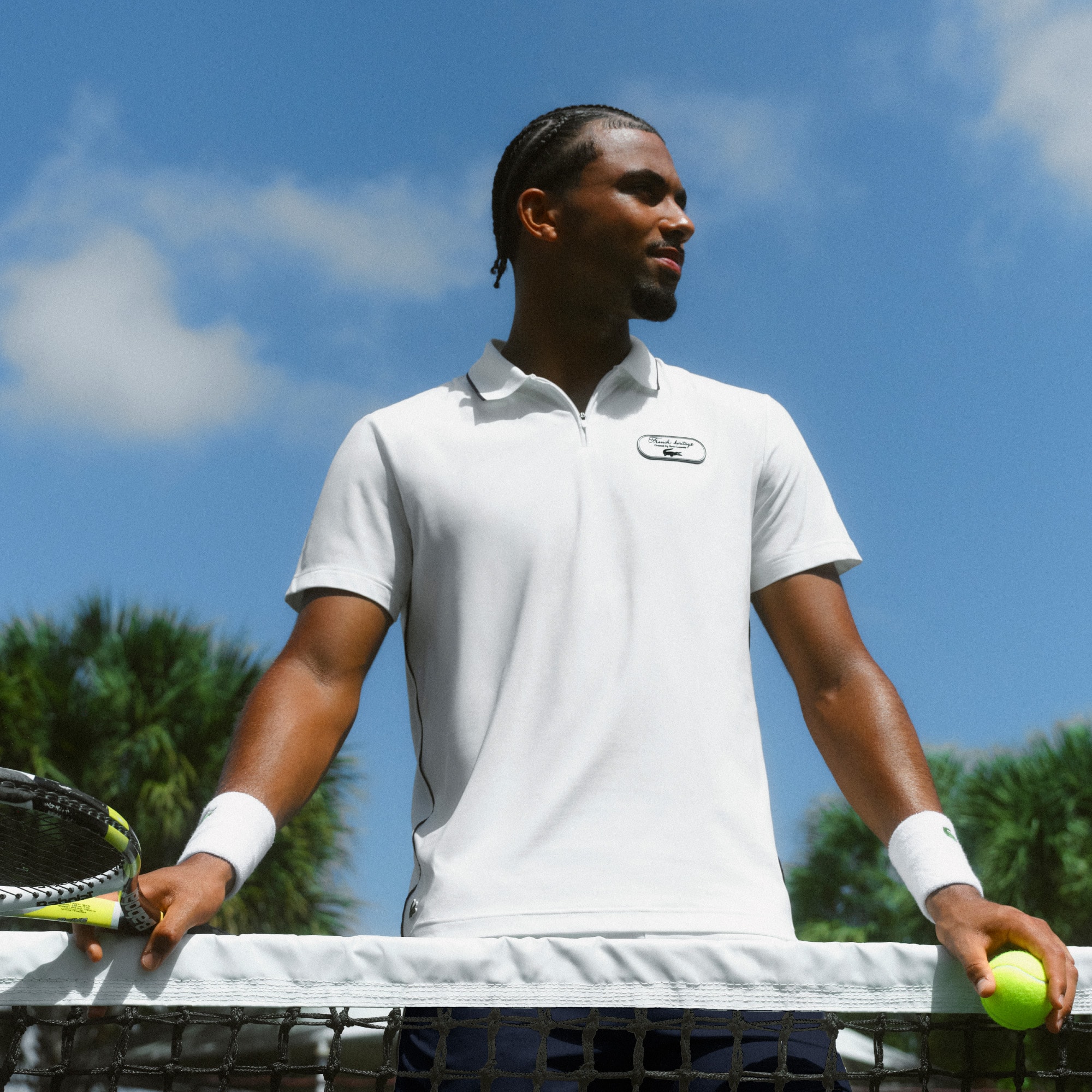 Lacoste Polo de Tenis Clásico con Insignia Decorativa Ultra Dry Blanco