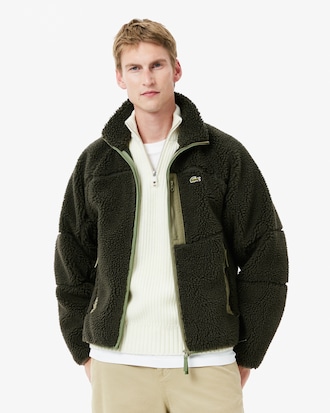 Men's Colorblock Fleece Zip-Up Jacket