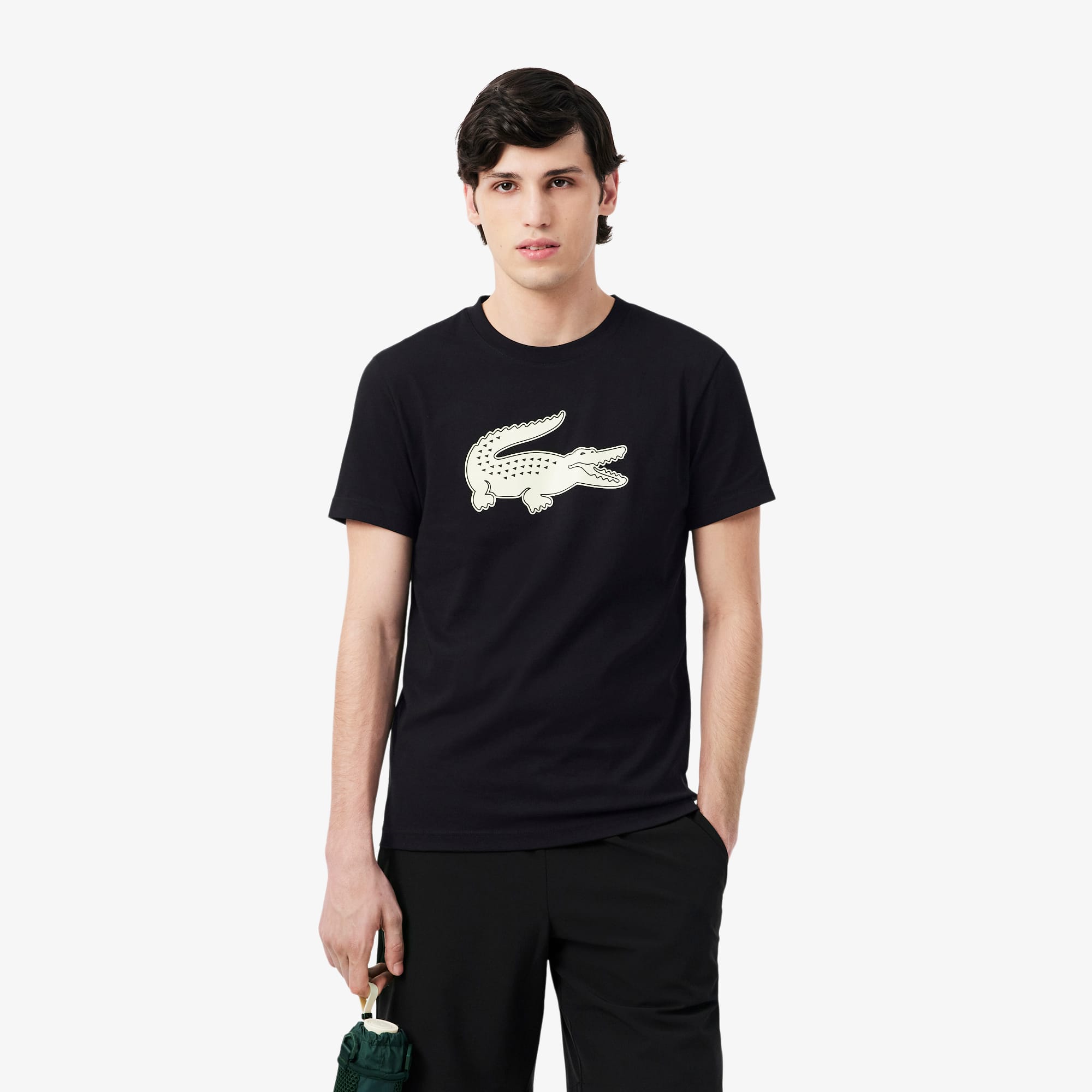 Lacoste Men's Ultra Dry Xxl Logo Sport T-shirt In Black