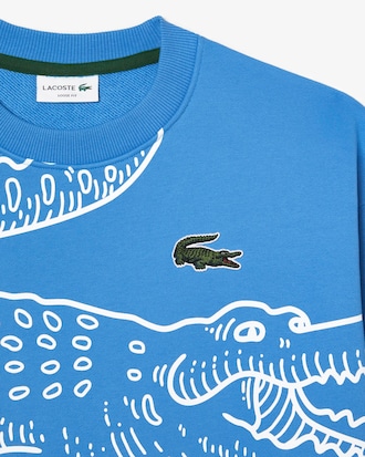 Men&rsquo;s Crew Neck Loose Fit Croc Print Sweatshirt