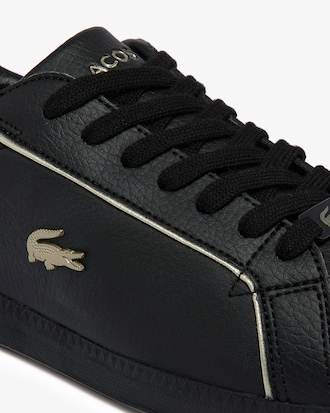 Women's Graduate Leather Metallic Detailing Sneakers