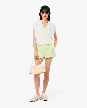 Cotton Blend V-neck Sleeveless Sweater Vest