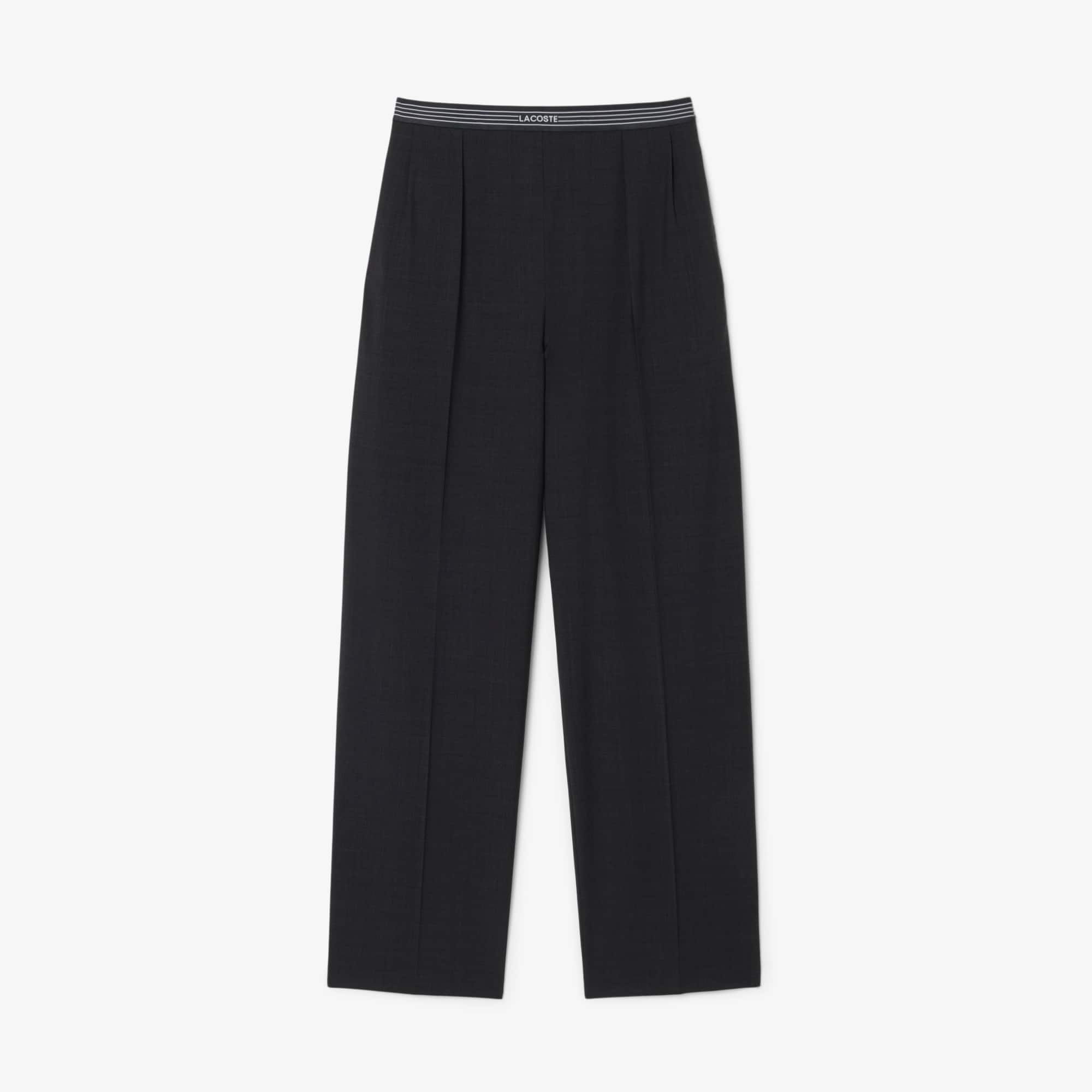 Oversized Wool Blend Pleated Pants
