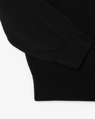 Men's Zip-Up High-Neck Cotton Sweater