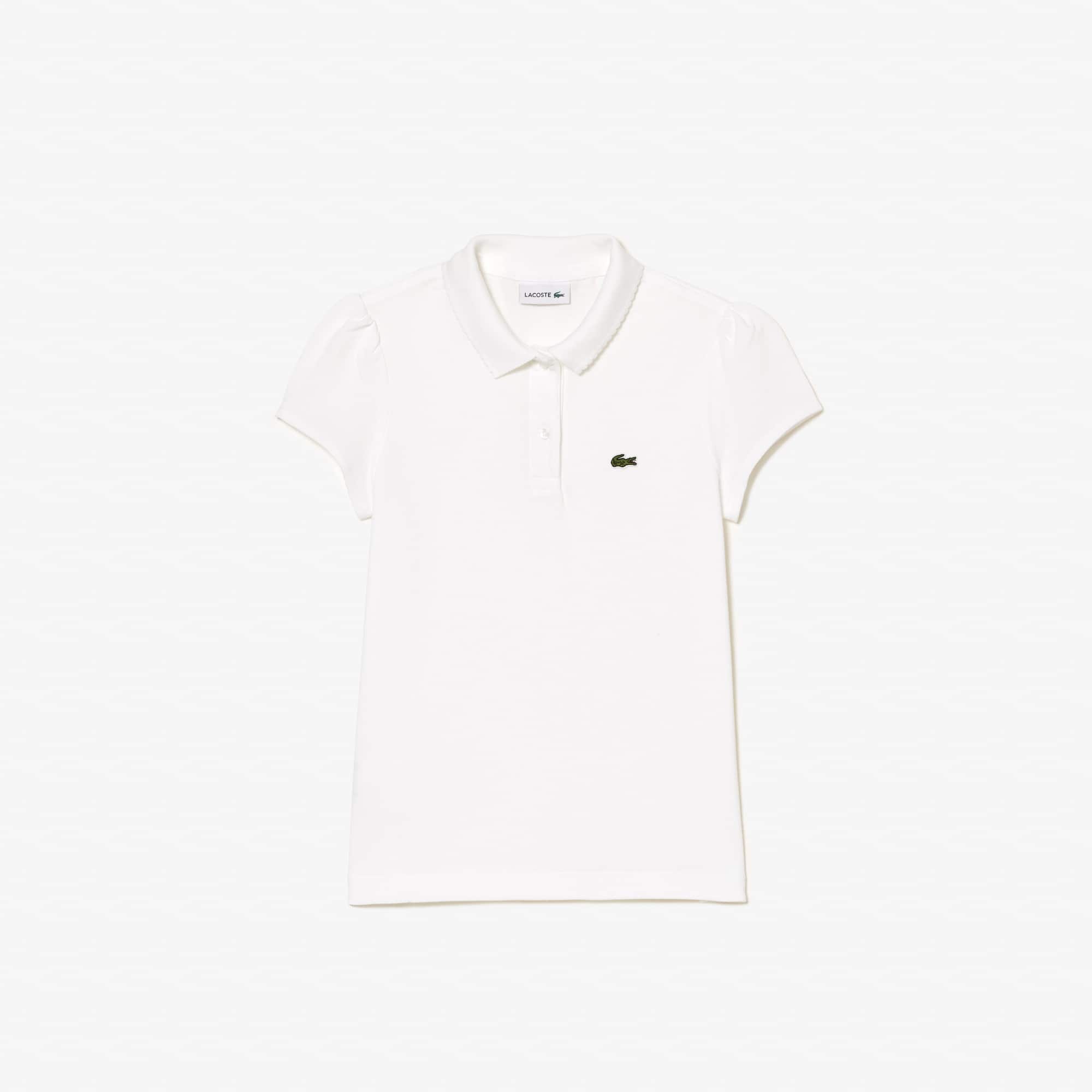 Kids' Scalloped Collar Mini Piqué Polo