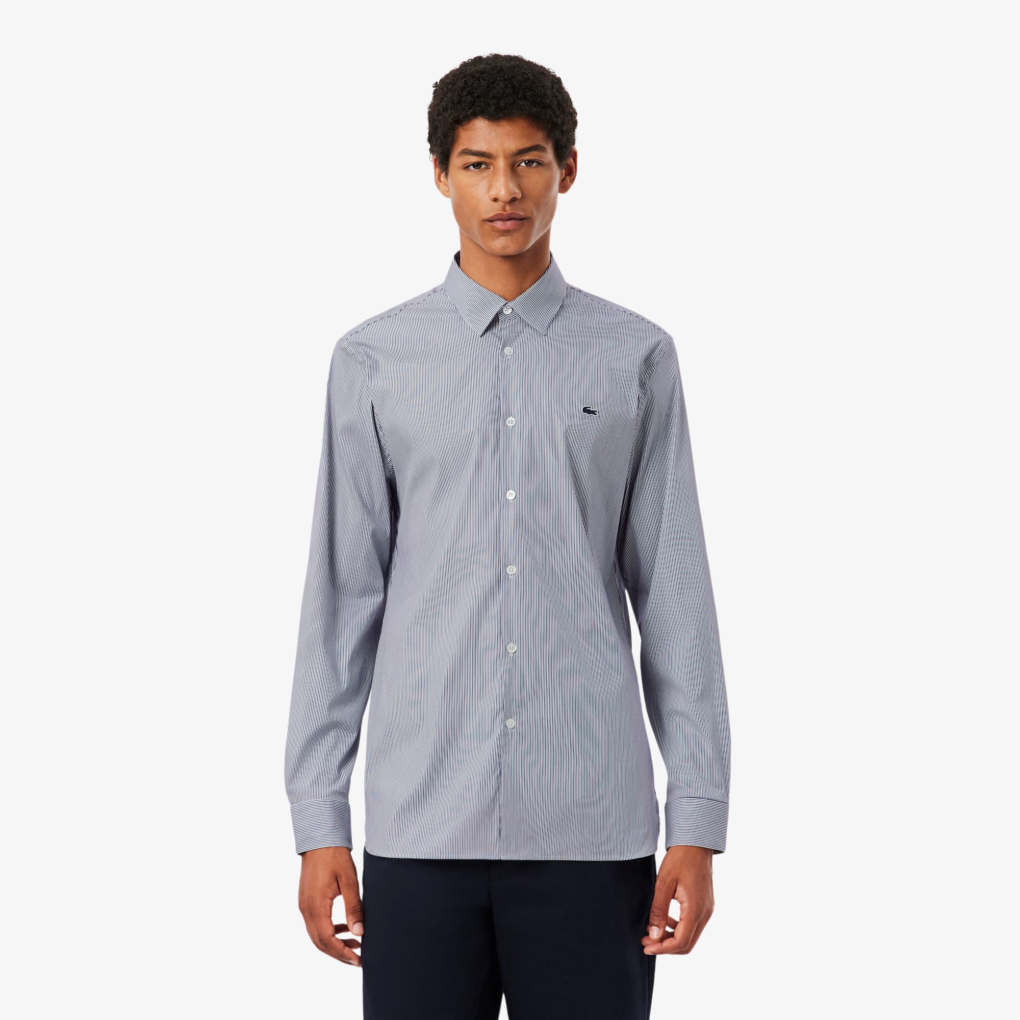 Men's Slim Fit Striped Stretch Button Down Shirt