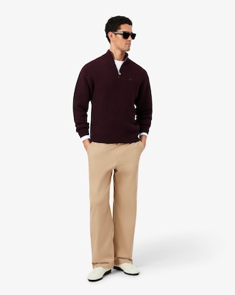 Wool High Zip Neck Sweater