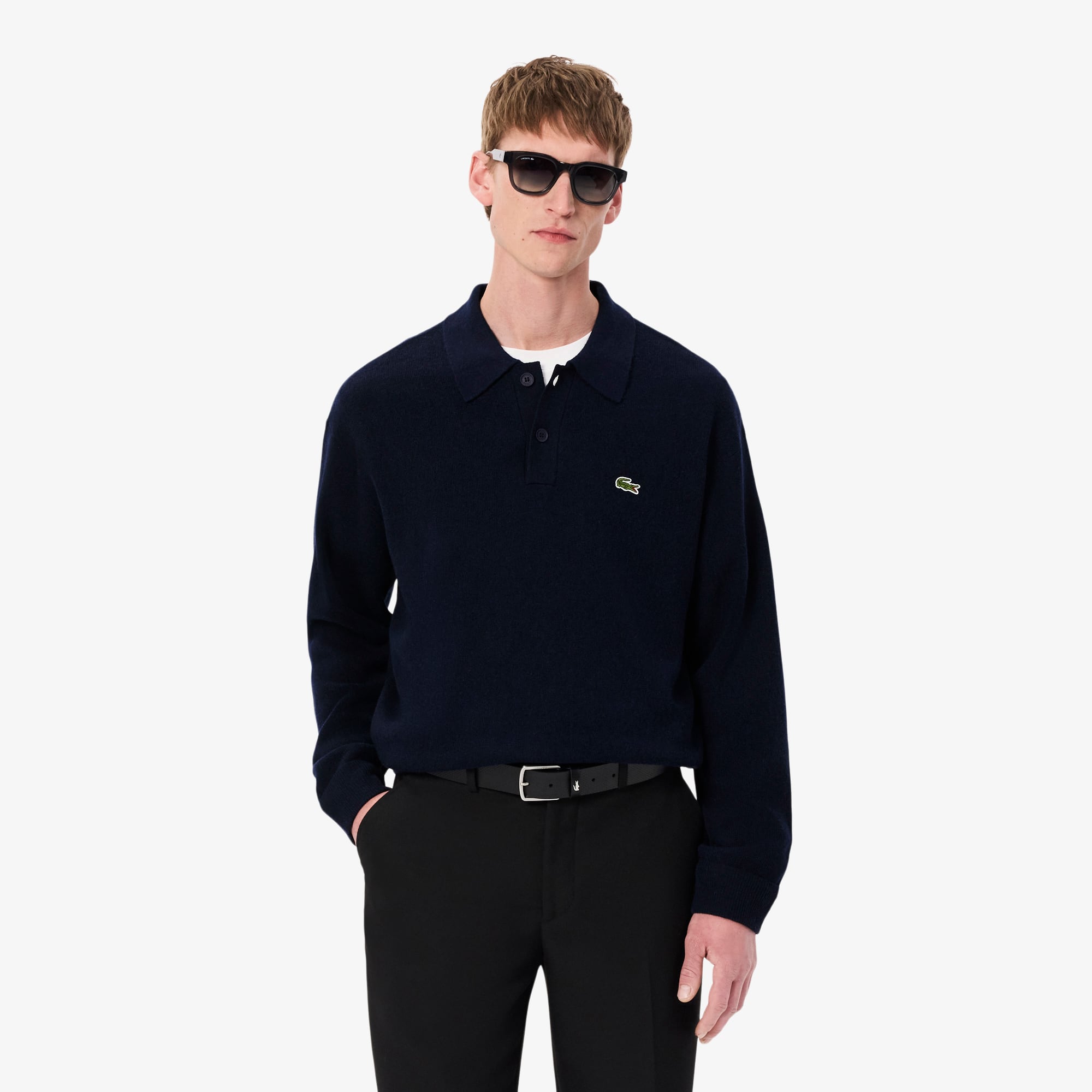 Men's Relaxed Fit Wool Polo Sweater