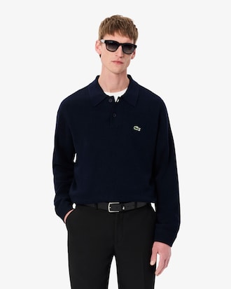 Men's Relaxed Fit Wool Polo Sweater