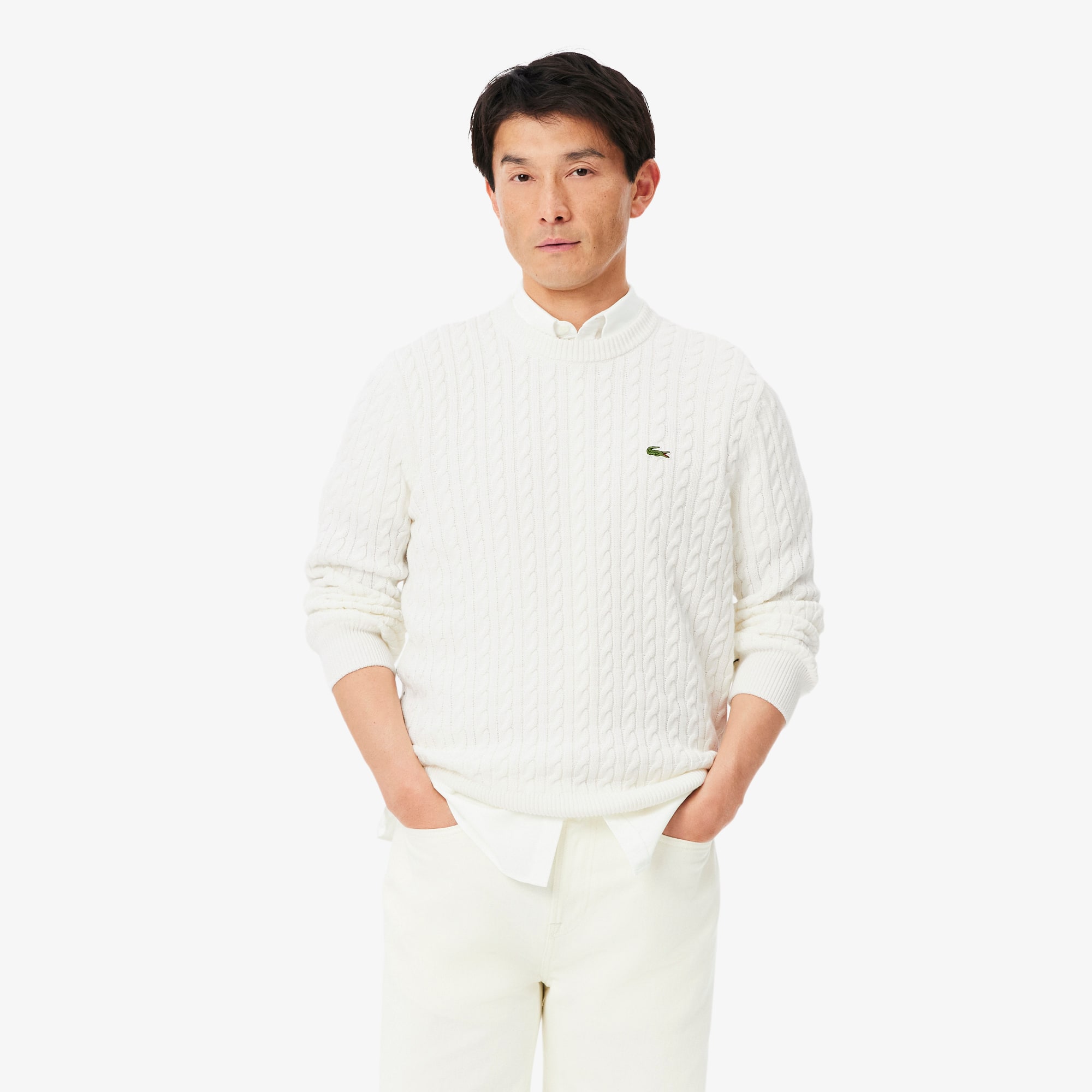 Men's Cable Knit Cotton Sweater - Sweaters & Sweatshirts - New In
