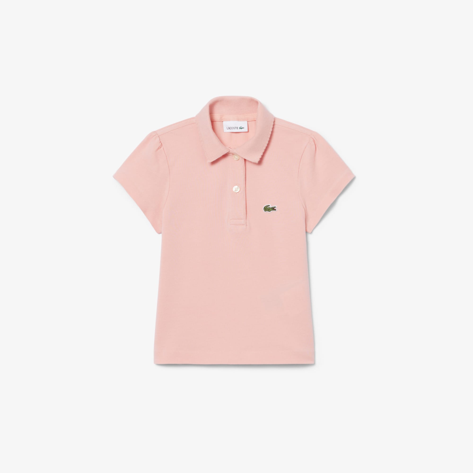 Lacoste Girls' Scalloped Collar Piqué Polo - 2 Years In Pink