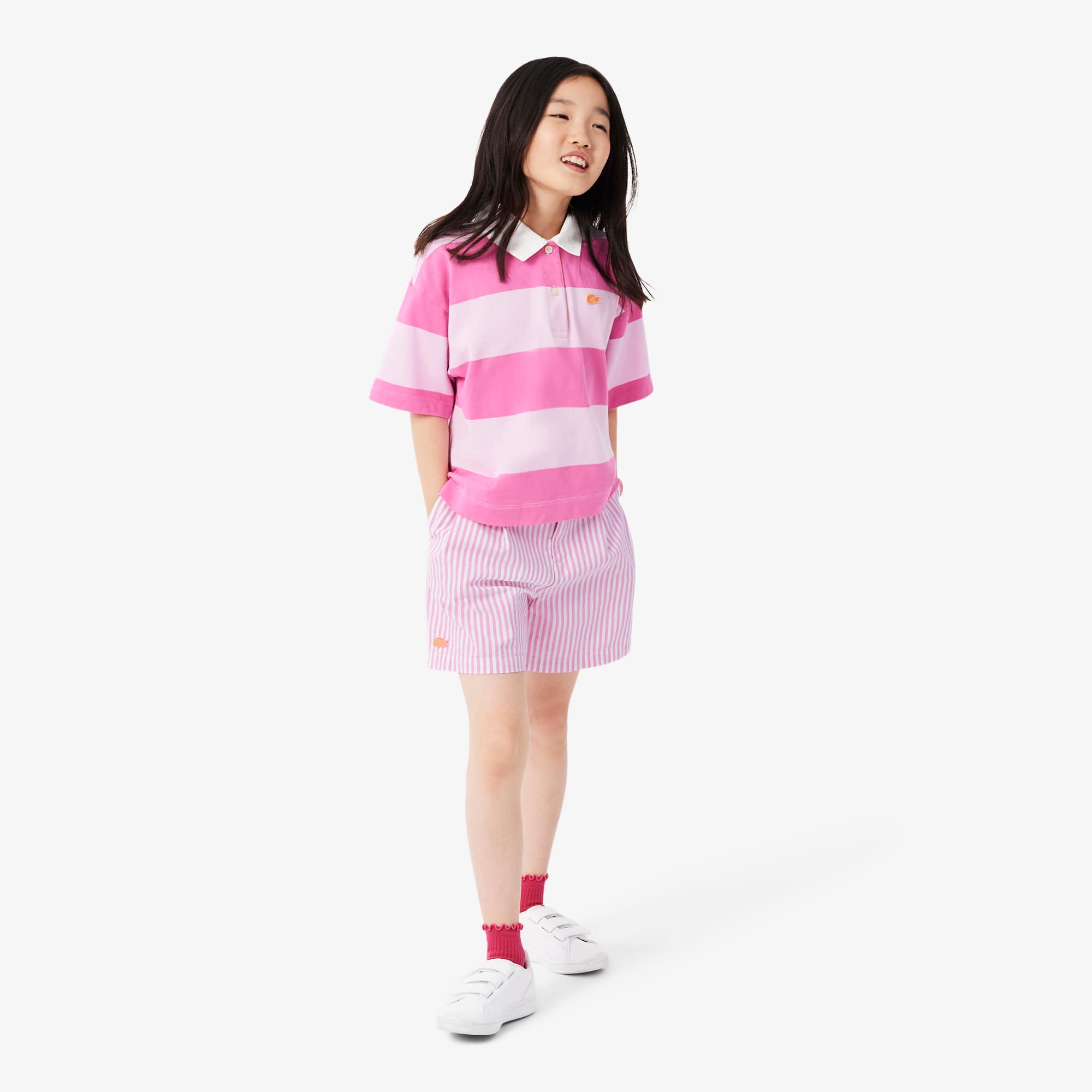Lacoste Stretch Oxford Striped Bermuda Shorts
