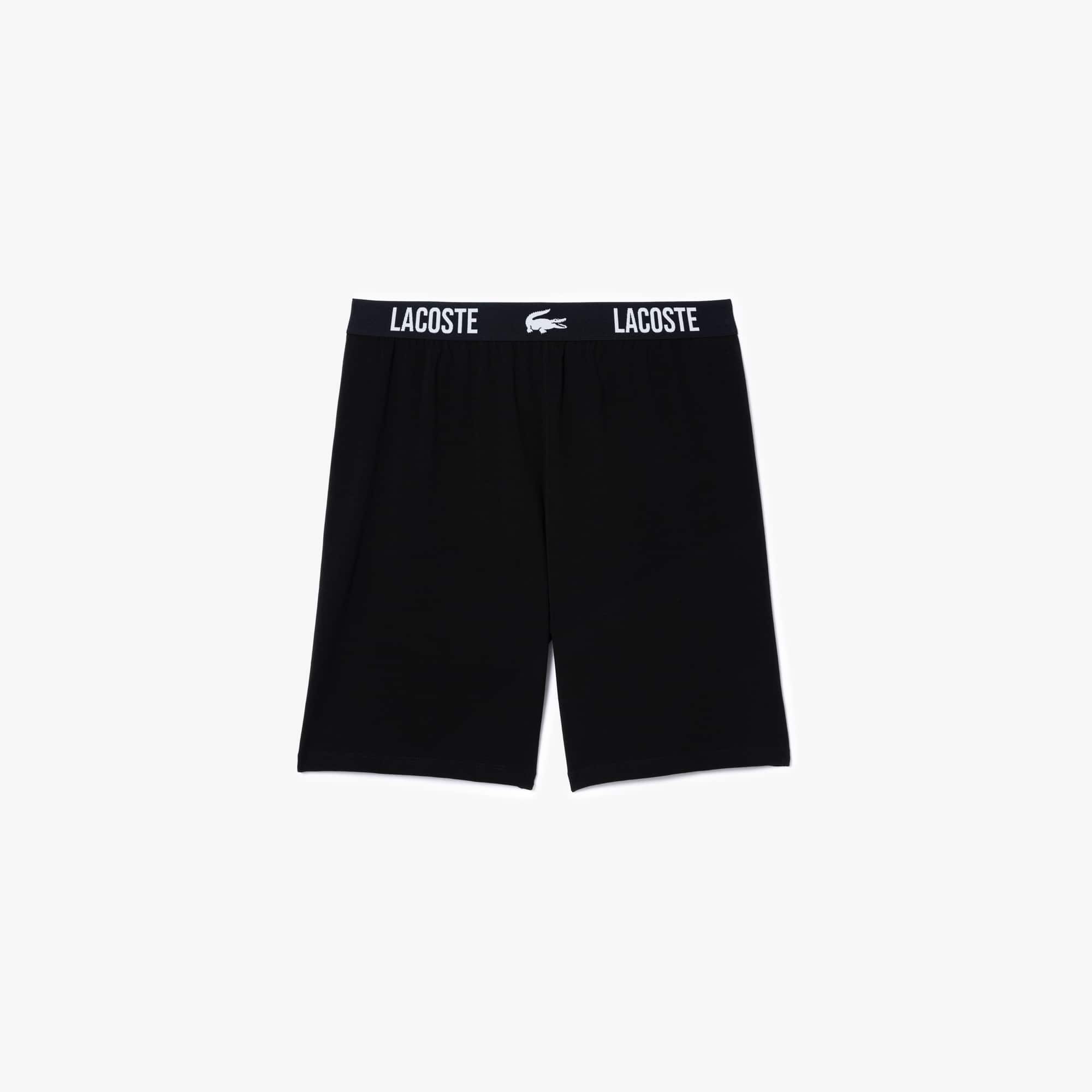 ハーフ・ショートパンツ LACOSTE Men Shorts GH9860 031 Black Textured Knit Loungewear Shorts - Loungewear - New In 2025