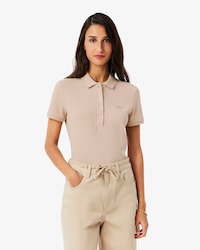 Polo femme L.12.D slim fit en piqu&eacute; de coton stretch
