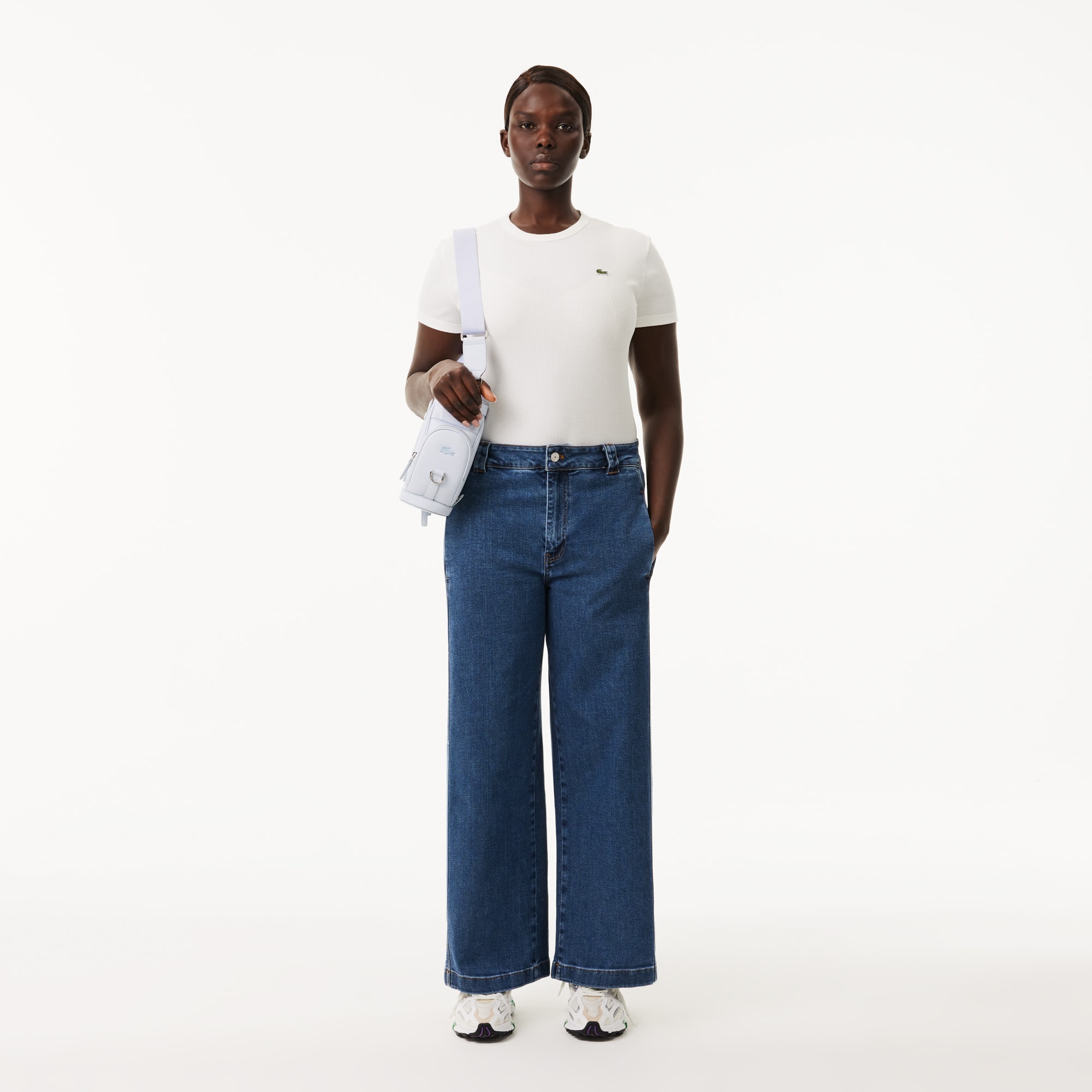 Women's High Waist Wide Leg Stretch Denim Jeans - Pants & Leggings