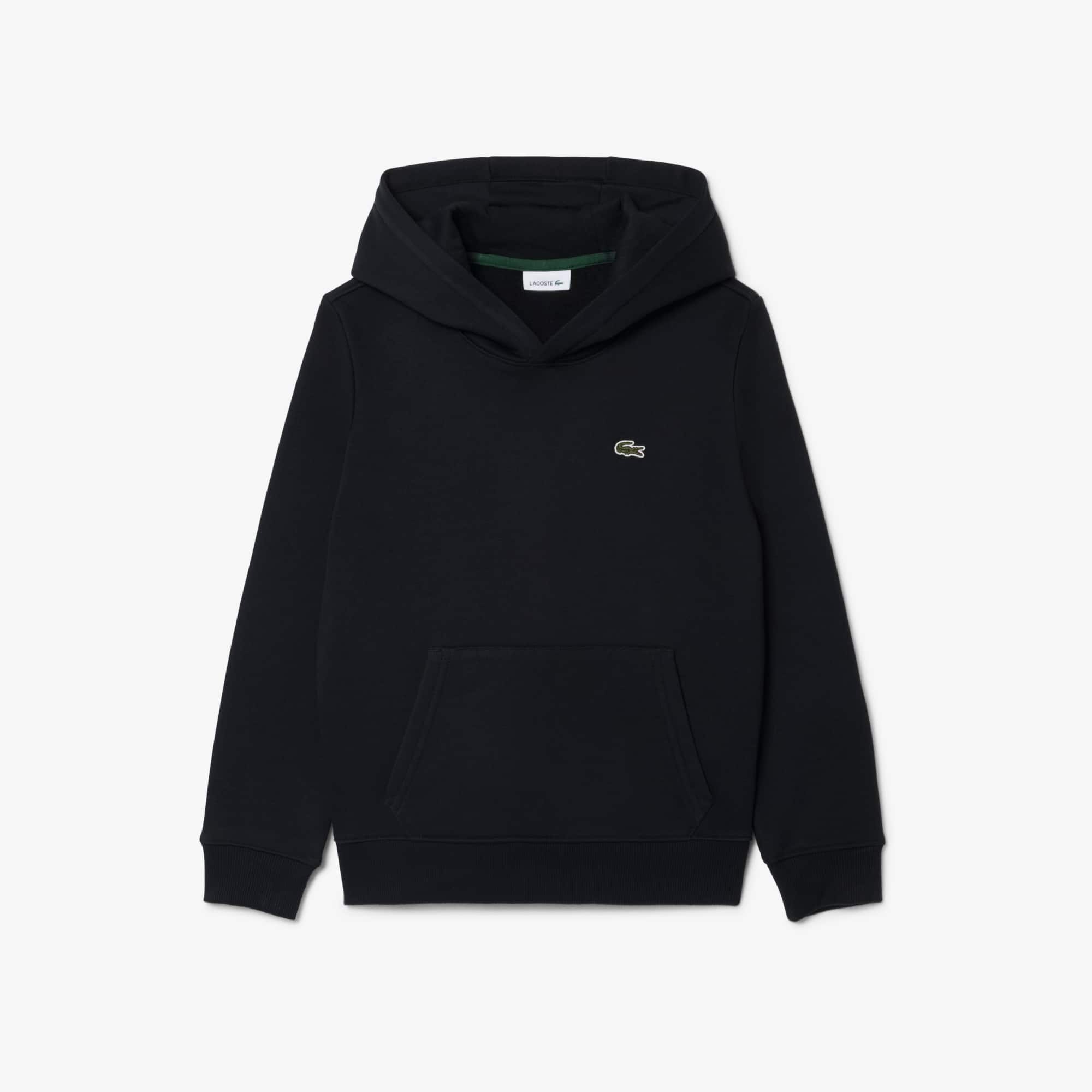 Lacoste Unisex Fleece Hoodie - 8 Years In Black