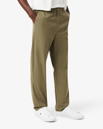 Pantalones Chino De Sarga De Algod&oacute;n De Corte Regular