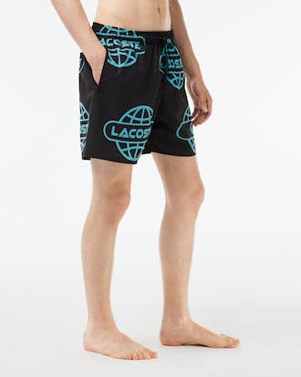 Men's Globe Print Swimsuit