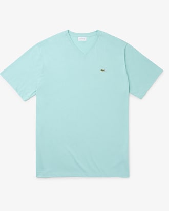 T-shirt col V en jersey pima - Grande taille