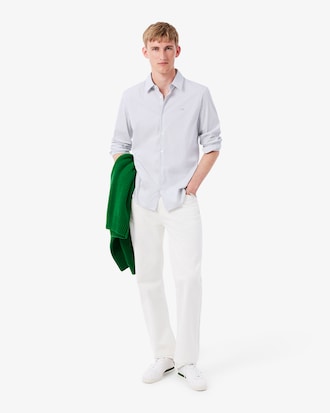 Slim Fit Striped Stretch Poplin Shirt