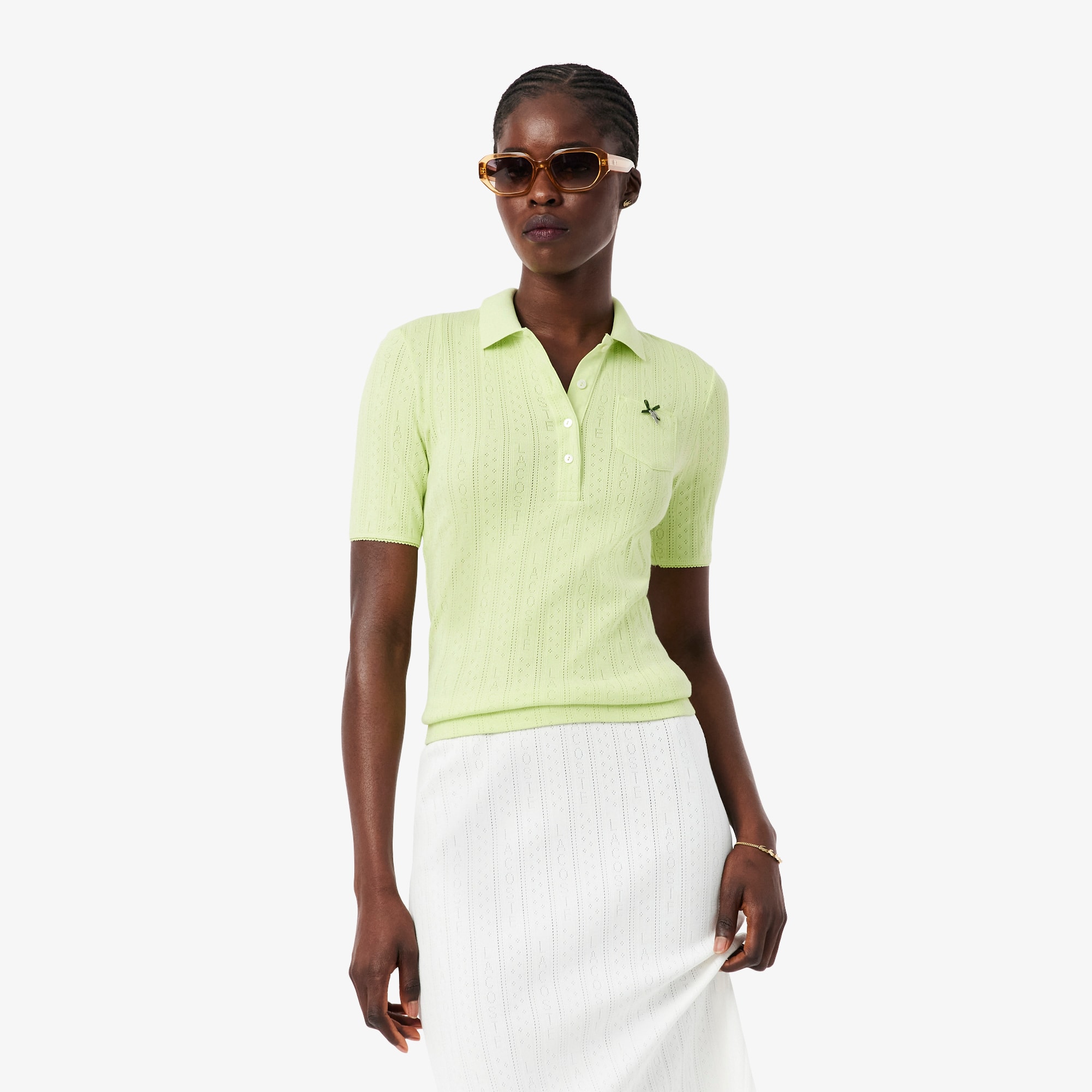 Women's Slim Fit Pointelle Branded L.12.D Polo - Men's Tracksuits