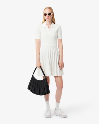 Vestido Plisado De Cuello Polo