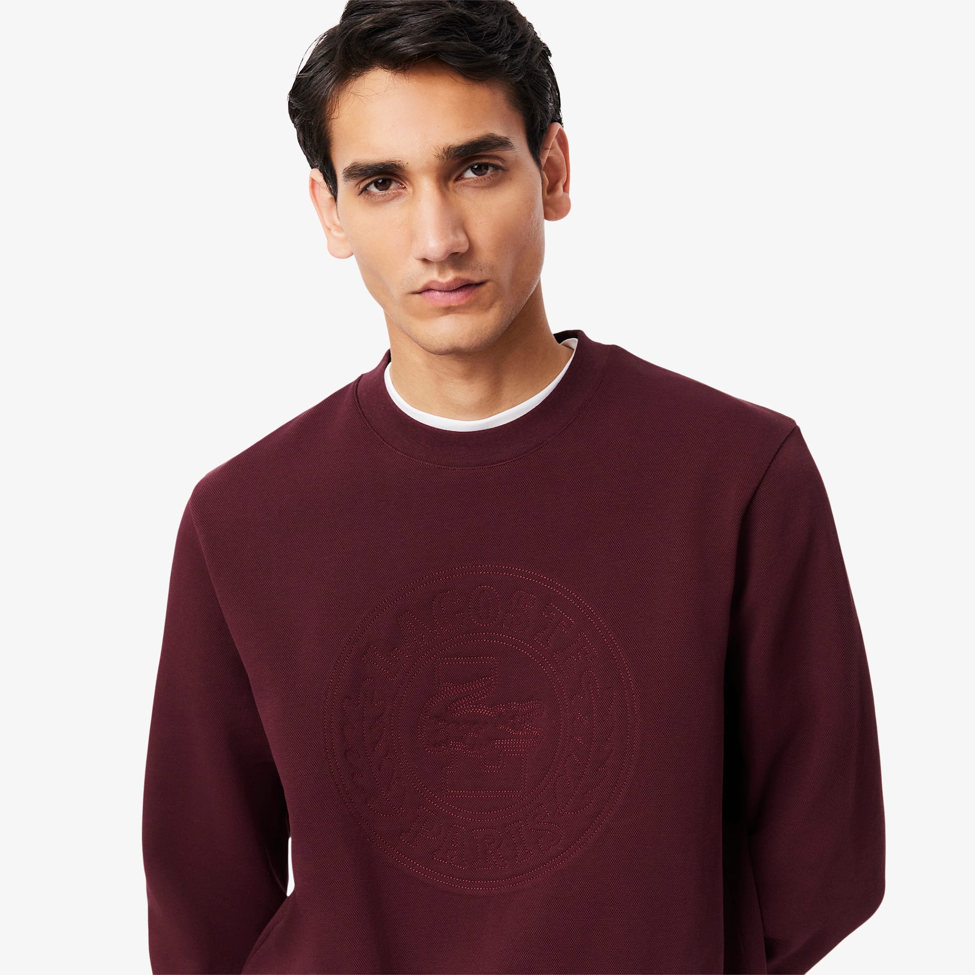 Men's Embossed Logo Piqué Sweatshirt - Sweaters & Sweatshirts